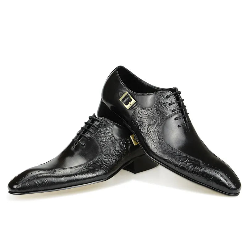 High-end luxury handmade leather shoes men's business formal casual shoes British carved brogue shoes fashion banquet suit shoes 2